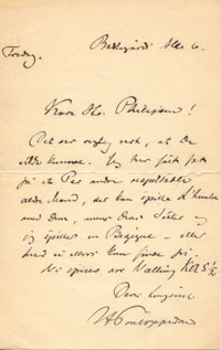 Henrik Pontoppidan til Gustav Philipsen 26.11.1897. 