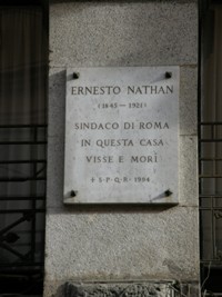 Georg Brandes til Henri Nathansen 12.4.1921. Mindeplade på Nathans husi Via Torino, Rom