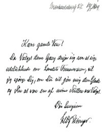 H.O.G. Ellinger til Henrik Pontoppidan 13.5.1909. 