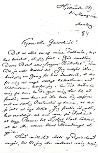 Henrik Pontoppidan til Martinus Galschiøt 18.2.1884. side 1