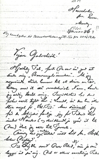 Henrik Pontoppidan til Martinus Galschiøt 20.9.1886. side 1