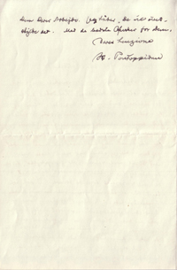 Henrik Pontoppidan til Erik Dahlerup-Petersen 19.5.1935. 