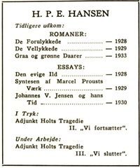 Henrik Pontoppidan til H.P.E. Hansen 26.9.1933. 