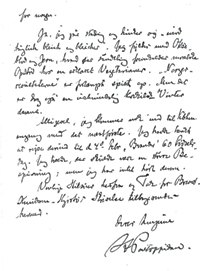 Henrik Pontoppidan til Aage Hirschsprung 27.1.1902. 