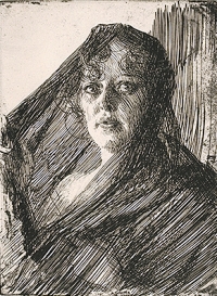 Johannes Nielsen til Henrik Pontoppidan 21.2.1918. Gerda Lundequist (Anders Zorn 1909)