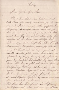 Marie Oxenbøll til Morten Pontoppidan 15.10.1868. side 1