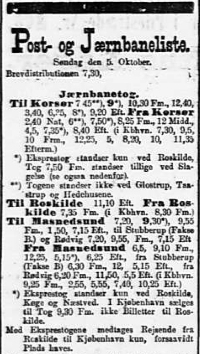 L.A. Ring til Alexander Wilde 9.10.1890. togplan 5.10.1890 (Politiken)